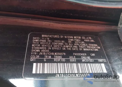 2020 Nissan Rogue Sport S/Sv/Sl из США, поврежденный, VIN JN1BJ1CV9LW256578